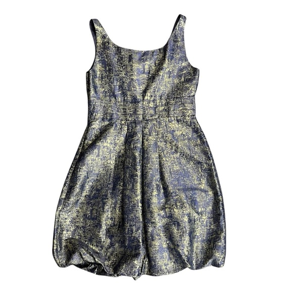 LIKE NEW Moschino Cheap & Chic Blue/Gold Metallic Dress Sz 6 - Picture 2 of 7